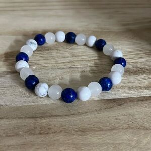 Howlite, Sodalite & Aquamarine Stretch Bracelet
